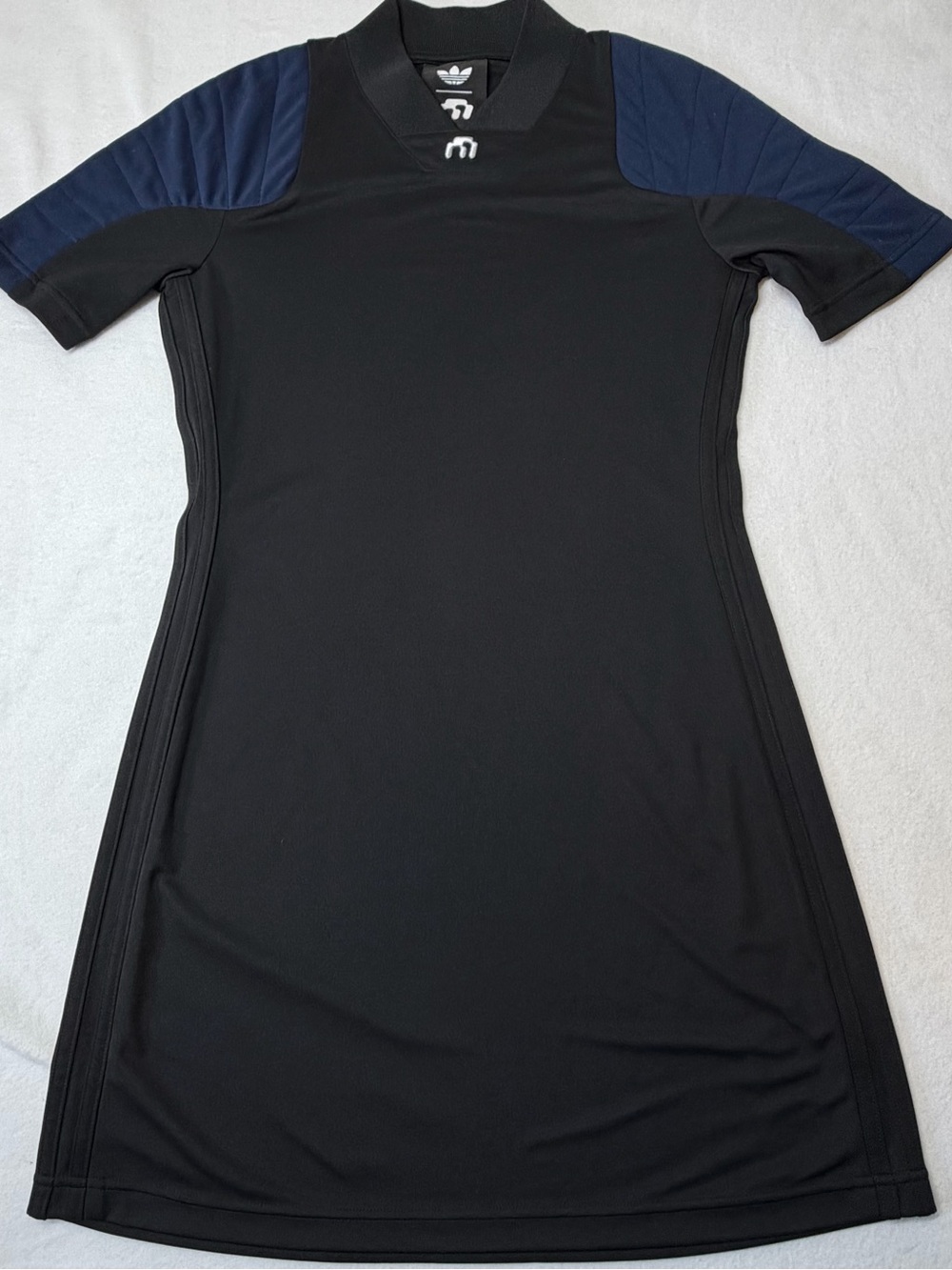 Adidas Originals Black Mini Dress with Navy Shoulder Panels